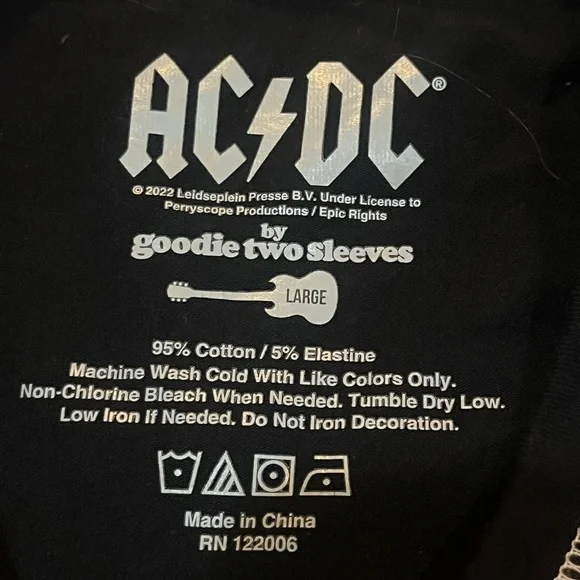 AC/DC Rhinestone black and white crop top - Picture 3 of 6